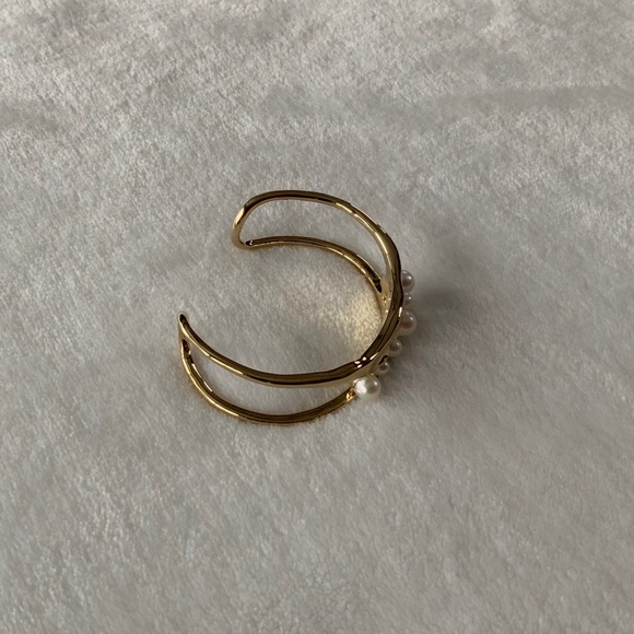 Carolee Pave Stone & Pearl Open Cuff Bracelet - Picture 5 of 13